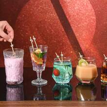 200/100/50/30 件鸡尾酒棒、开胃菜牙签、4.7 英寸竹制多功能鸡尾酒搅拌棒、甜点叉、烤肉串、蛋糕三明治水果寿司装饰签，适用于派对、生日、婚礼、迎婴派对、毕业鸡尾酒会、单身派对、复活节、母亲节、感恩节和日常居家使用或其他节日派对（多种组合可选）