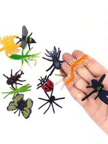 Set de 3/6/12/24 piezas de juguetes de insectos miniatura realistas aleatorios - Arañas, mariposas, mariquitas, abejas, escorpiones, decoraciones, colección de modelos de insectos para adolescentes, regalos para amigos, regalos de Navidad, animales pequeños de plástico, modelo de escorpión, pulpo, que brillan en la oscuridad, animales, miniaturas navideñas, decoración de insectos, figuras de plástico, abejas, figuras en miniatura, animales de granja, monstruos marinos - Multicolor - Ver 6