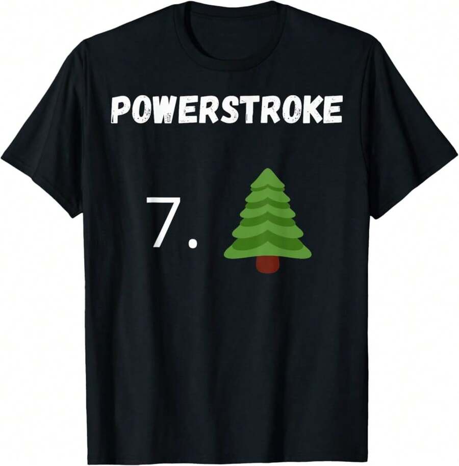 7.3 Powerstroke Obs F350 F250 F150 Lightweight Cotton T-Shirt, Small, Black - Black - View 1
