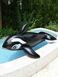 1pcsPVC Inflatable Water Float Ride Pool, Black Whale Float Bed, Hammock, Water Lounge Chair Beach Essentials Swimming Games, Beach Accessories - Multicolor - View 5