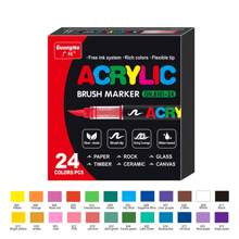 24/12pcs Alcohol-Based Marker Pens With Soft Tips, Suitable For Students, Vivid Non-Transparent, Stackable Colors, Versatile Choices, Watercolor Brush, Beautiful Look For Art Students & DIY School Supplies, Back To School