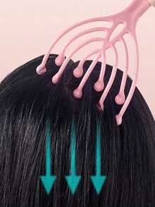 1 件便携式手持头部头皮按摩器，9 爪设计，促进头发生长，深度放松，缓解压力，适合办公室和家庭 SPA 使用 - 彩色 - 查看 7