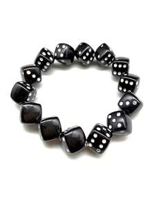 1pc Acrylic Dice Beads Stretch Bracelets Jewelry Accessories For Men Funny Game Lucky - Beaded Bracelet - View 14
