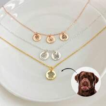 Colgante de collar personalizado con foto, diseño de retrato y recuerdo de mascota, grabado con láser, foto impresa con UV, collar para gato o perro, regalo de vacaciones y recuerdo