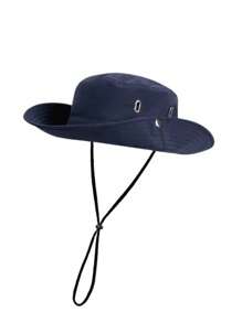 1pc Unisex Foldable Wide Brim Bucket Hat, Outdoor Hiking Fishing Sunhat, Cowboy Style UV Protection Sunscreen Cap, Drawstring Closure Sunhat, Climbing Hat