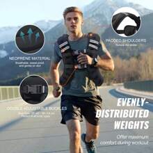 VEVOR Weighted Vest, 30 Lbs Weight Vest With Reflective Stripe, Adjustable Buckle Body Weight Vest For Men Women, Workout Equipment