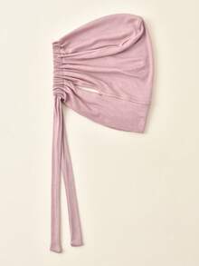 1pc Women Plain Color Earhole Hijab Cap, Lightweight Elastic Tied Headband Hijab Accessories, Hijab Cap, White Scarf, Head Scarf, Turban Scarf, Fashionable Minimalist Breathable Can Wear Headphones Small Cap Scarf For Women, Suitable For Daily Use Or As A Gift For Family And Friends - Multicolor - View 15