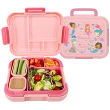 Boîte à Bento - Boîte à Lunch Grande de 4,8 Tasses avec 2 Récipients Modulaires - 4 Compartiments, Étanche, Poignée Portable, Compatible Micro-ondes/Lave-vaisselle Idéal pour l'École, le Travail et les Voyages, la Cuisine, les Cadeaux de Noël, les Fournitures Scolaires