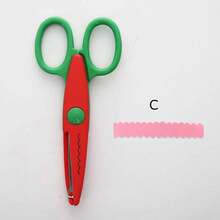 1pc Handmade DIY Photo Album Safety Scissors With Flower Edge, Kindergarten Fun Scissors For Cutting Photos - Multicolor - View 10