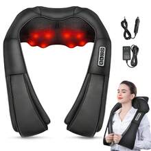 Senmeo Shiatsu Neck And Back Massager, Electric Shoulder Massager With 4D Heating Function, Neck, Back, Shoulder, Foot, Leg Massage Pillow For Muscle Pain Relief, Suitable For Home/Office/Car, Perfect Gift For Ladies/Men