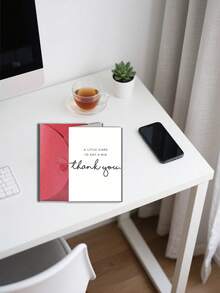 Love Card Thank You Card For Teacher - Beautiful And Elegant Thank You Greeting Card For Any Occasion With Blank Inside/For Men, Women, White Card