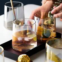 1pc Colorful Minimalist Glass Cup Set, Household Wash Basin Ins Style Drinking Cup,Beverage/Whiskey Glasses For Summer