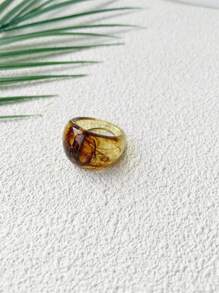 1pc Retro Minimalist Resin Ring, Fashion & High-Quality, Suitable For Daily Wear