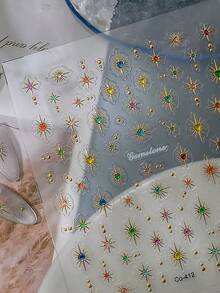 1片5D立体蜜桃果冻美甲贴纸 - 粉色自粘贴纸，适合女性和女孩，水果美甲贴纸，美甲用品，美甲贴纸 - 彩色 - 查看 7