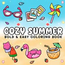 Warm Summer Bold & Simple Pattern Adult Coloring Book, Perfect Gift For Party, Birthday, Back To School, Learning Supplies - 彩色 - 查看 1