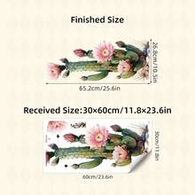 1 pieza Pegatinas de pared de cactus de dibujos animados para habitación de niños - Pegatinas de cactus con flores en acuarela, arte de pared removible para dormitorio infantil, fácil de aplicar, para niños, decoración adorable para guardería - Multicolor - Ver 10