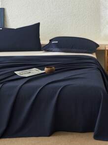 1pc Waffle Texture Cotton Bed Sheet, Modern Style Made Of Soft Polyester Fabric, Breathable And Machine Washable