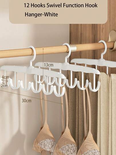 2/4 Pcs Multifunctional Rotating Hangers With Multiple Hooks For Ties, Scarves, Bedroom Closet Space Organizers, Storage Boxes, Women's Tops, Women's Pants, Women's Winter Dresses, Women's Dresses, Women's Elegant Dresses, Home Furnishings