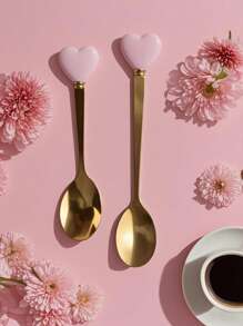 1/2/4/6 pièces Set de fourchette et de cuillère en acier inoxydable de luxe - Couverts mini élégants avec finition miroir - Idéal pour le thé de l'après-midi, les mariages, les cafés et les voyages - Cadeaux de vaisselle haut de gamme pour les femmes, les remises de diplômes, la fête des mères et les anniversaires - résistants à la rouille