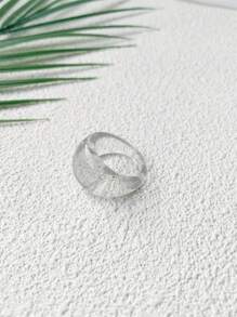 1pc Retro Minimalist Resin Ring, Fashion & High-Quality, Suitable For Daily Wear