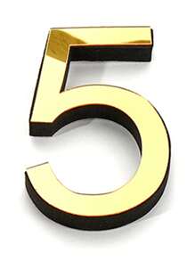 1 Pieza Letras y números decorativos cúbicos de oro 3D autoadhesivos y removibles de acrílico para decoración del hogar. Incluye respaldo adhesivo de alta adherencia sin rastros, instalación sin herramientas, fácil de pegar en metal, madera y otro tipo de puertas.