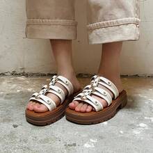 Damen Lässig Sandalen mit dicker Sohle, Sommer - Weiss - Übersicht 1