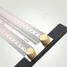 Règle de marquage en acier inoxydable, règle de marquage en forme de T, règle de précision, outil de mesure pour le travail du bois (300 mm)