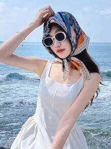 100% Mulberry Silk Scarf, Breathable Shawl Bandana, Decorative Hair Accessory, Elegant Fashion Accessory, Non-Stretchy, Suitable For Outdoor Decor, Gift For Women