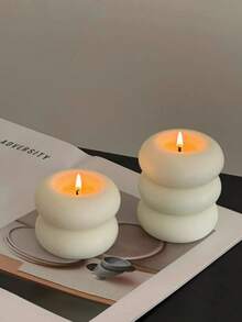 1/2/3Pcs Handmade Donut Candle, Holiday Decor, Creative Handicraft Gift, Aromatherapy Candle Ornament, Birthday Present, Cute Decoration, Photography Prop, Valentine's Day Gift, Mother's Day Gift, Creative Ornament, Shaped Candle, Home Decor, Dining Table Decor, Christmas Decoration