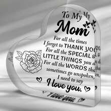 1 pieza Mom Birthday Gifts For Mom I Love You Mom Mothers Day Gifts Hug Heart Crystal Paperweight For Mom From Daughter Son For Christmas Mothers Day Birthday Thanksgiving Presents Halloween Mom Gift Heart - 1 - Ver 4