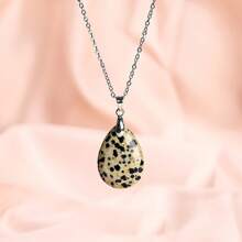 1 pièce Collier pendentif goutte d'eau en pierre naturelle, quartz cristal agate howlite malachite pour la fabrication de bijoux DIY et accessoires