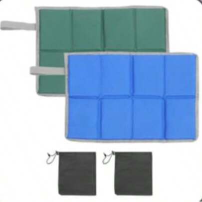 2 Pcs Of Portable Folding Outdoor Cushions, With Packaging Bag, Featuring Moisture-Proof, Stain-Resistant And Heat Dissipation Functions. These Cushions Are Ideal Lightweight Seating Options For Picnics, Park Outings, Beach Trips And Other Travels
