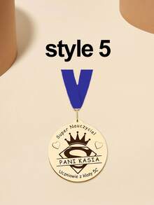 1pc Wooden Personalised Graduation Medals, Handmade Nursery And School Leavers Gifts, Personalised Nursery School Graduation Medals,Personalised Teacher Medal Gift Thank You Award School Hero Congratulations Best Teacher In The World - Red and Blue - View 14