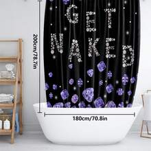 1pc/4pcs Purple Diamond Pattern Multifunctional Bathroom Set, Including Waterproof Shower Curtain With 12 Hooks, Anti-Slip Bath Mat, U-Shaped Floor Mat And Round Toilet Lid Cover, Suitable For All Bathroom Scenes Bathroom Accessories Back To School