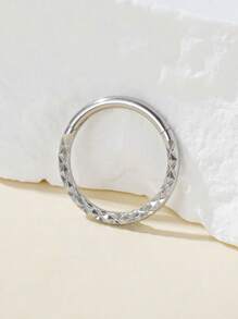 1pc Stainless Steel Carved Flower Nose Ring, Suitable For Women