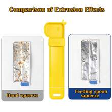 1pc Giraffe Shaped Cat Licking Spoon Food Squeezer, Single-Handed Pet Cat Snack Feeder, Yellow - Multicolor - View 3