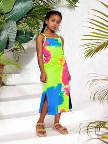Seven Princess Jeune fille SLAYR Robe de style décontracté tie-dye pour préadolescente, style de rue pour préadolescente