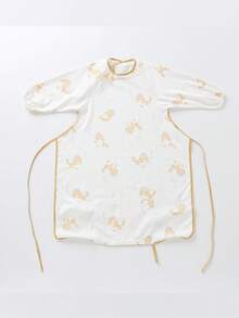 1pc Baby Bib, Feeding Cloths With Long Sleeve, Waterproof And Stain-Resistant, Suitable For Toddler And Infant - Multicolor - View 14