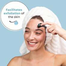 Derma Roller - 540 Microneedles For BEARD, HAIR & SKIN |   Microneedling Roller For Men And Women - For Face & Scalp Derma Stamp - FREE STORAGE CASE (Blue, 0.30mm) - 1 - 查看 7