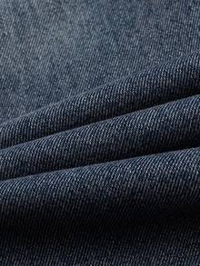 小男孩街头风格中度水洗可调节腰部破洞牛仔裤