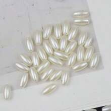 Juego de 300 piezas de cuentas de acrílico ovaladas perladas de 4 mm x 8 mm, con agujero recto y acabado brillante - Ideal para la fabricación de joyas y accesorios artesanales DIY