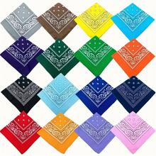 2 Stück bunte Paisley Stirnband Schals - Weiche Polyester, maschinenwaschbar, mehrfarbige quadratische Kopftücher, geeignet für Männer und Frauen - ideal zum Laufen, als Accessoire und Geschenk, Stirnband (Zufallsfarbe)