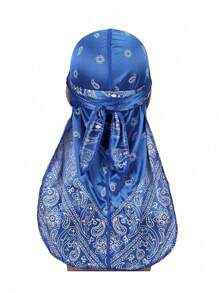 Men's Silk Durag Print Wave Cap, Fashion Headwrap, Comfortable & Breathable For Running, Cycling, Hiking, Camping, Casual Pirate Hat Pirate Hat Pirate Costume