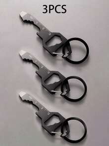 Street 1pc Men's Multi-Functional Stainless Steel Bottle Opener Keychain Car Accessories Bag Charm School Cute Goth Y2k Bag Lanyards With Id Holder Car Accessories Bag Charms - Black - View 15