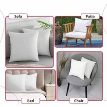 1 Piece White Pillow Cover, Hypoallergenic Polyester Fiber Sofa & Home Decorative Pillow Case, Machine Washable, Insert Not Included - White - View 7