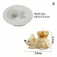 3D 老鼠硅胶模具翻糖蛋糕巧克力模具用于蜡烛制作 DIY 手工树脂模具用于石膏蜡模