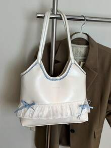 Ballet Style Tote Bag, Large Capacity Fashionable And Versatile, Suitable For Vacation Travel - White - View 5