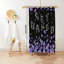 1pc/4pcs Purple Diamond Pattern Multifunctional Bathroom Set, Including Waterproof Shower Curtain With 12 Hooks, Anti-Slip Bath Mat, U-Shaped Floor Mat And Round Toilet Lid Cover, Suitable For All Bathroom Scenes Bathroom Accessories Back To School