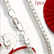 925 Silver Plated Necklace - Suitable For DIY Jewelry, Wedding, And Engagement, Perfect Gift - 銀色 - 查看 1