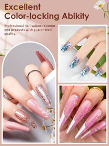 CHOSEOS 12 Pcs Shiny Acrylic Crystal Powder Set, Create Salon-Grade Nails At Home, Perfect For Beginners And Professionals
